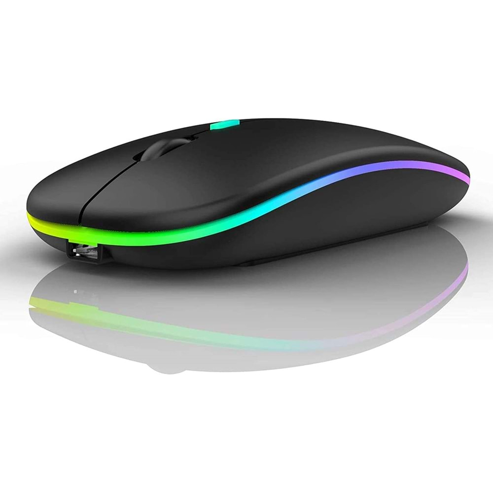 M40 Şarjlı Kablosuz Mouse 800/1200/1600dpi 2.4Ghz Rgb Ledli - SİYAH