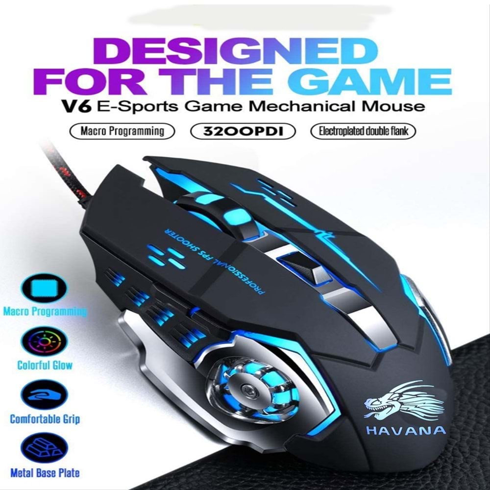 X15 6400 Dpı Siyah Makrolu Rgb Ledli Gaming Oyuncu Mouse