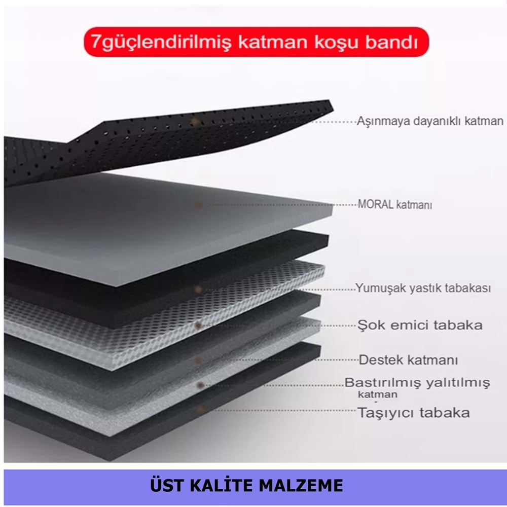 Yeni Nesil 2hp Yürüme Ve Koşu Bandı 7 Katmanlı Uzaktan Kumandalı Portatif Katlanabilir Koşu Cihazı Aleti