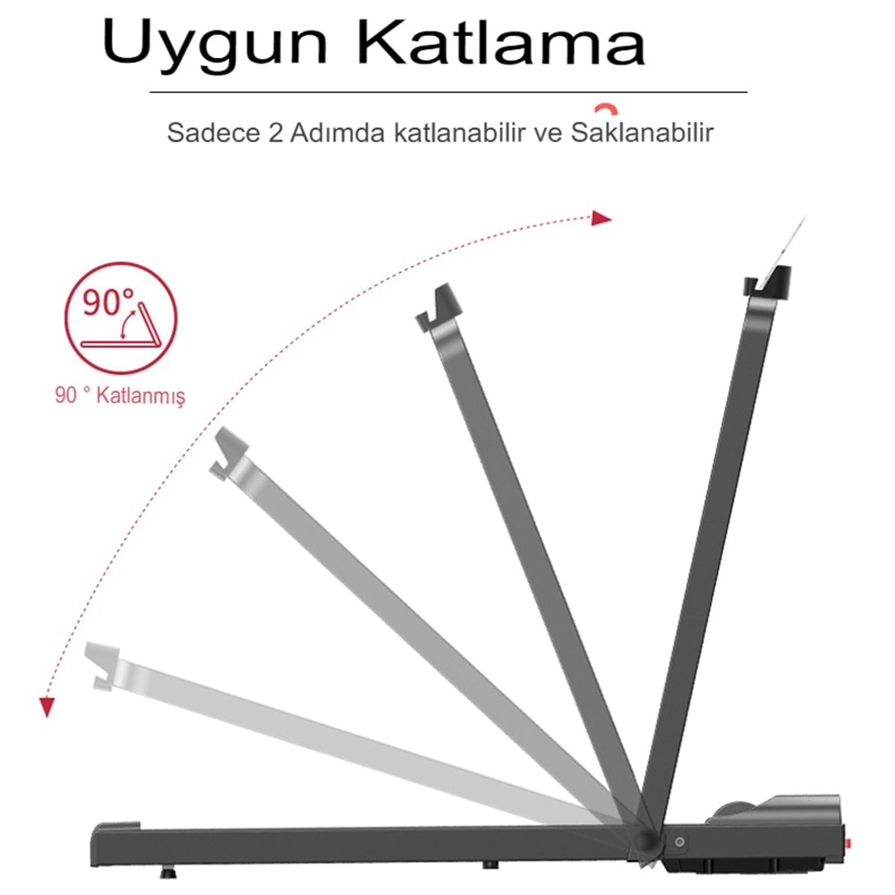 Yeni Nesil 2hp Yürüme Ve Koşu Bandı 7 Katmanlı Uzaktan Kumandalı Portatif Katlanabilir Koşu Cihazı Aleti