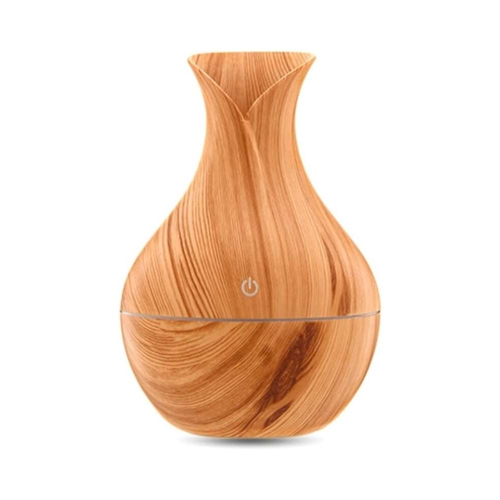 Vazo Modeli Hava Nemlendirici 200ml Led Işıklı Mini 7 Renk Ortam Oda Hava Nemlendirici Soğuk Buhar Makinesi - GOLD