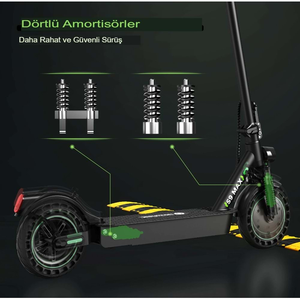 Elektrikli Scooter Katlanabilir Bisiklet Led Ekran Işıklı Scooter e-bisiklet Çift Amortisörlü