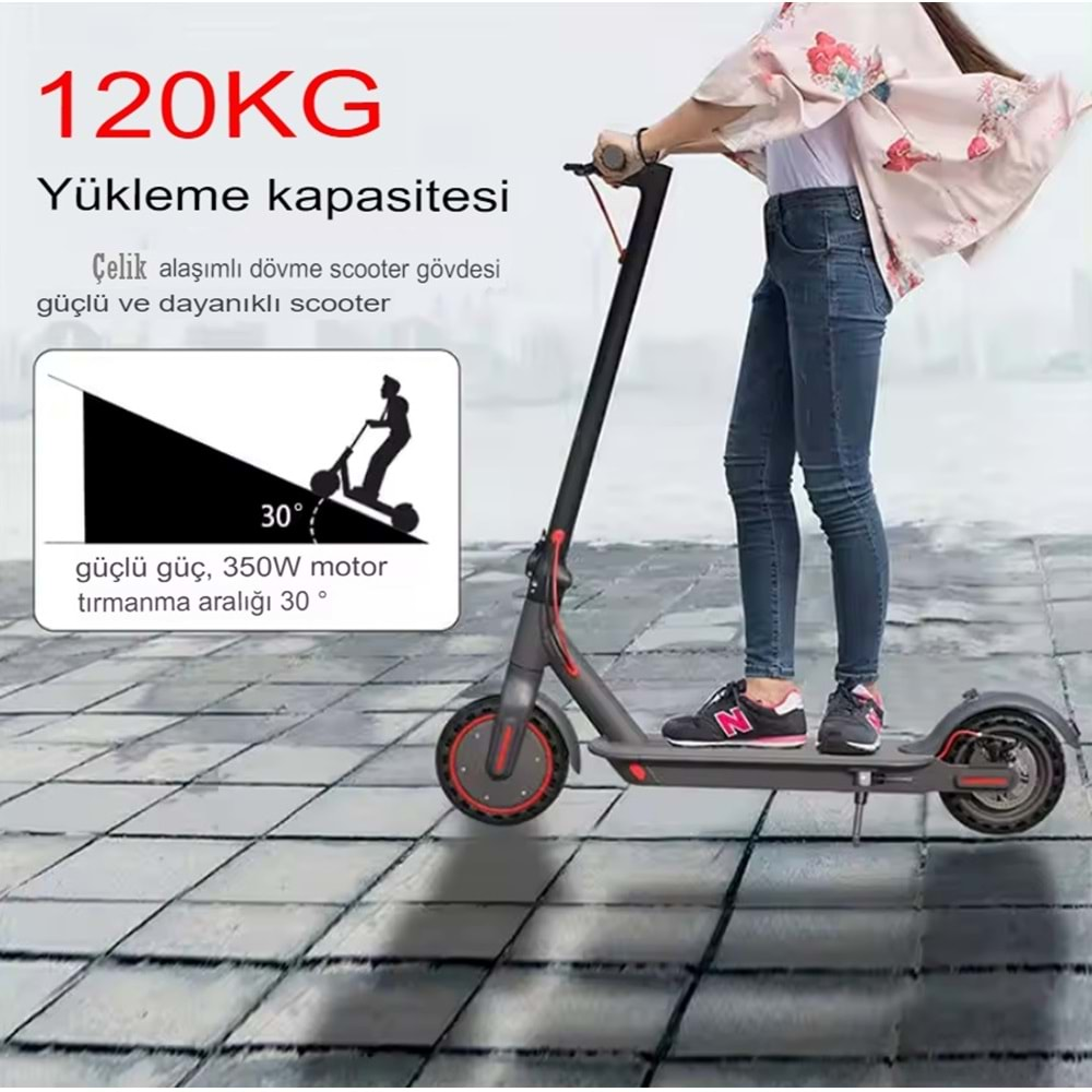 Elektrikli Scooter Katlanabilir Bisiklet Led Ekran Işıklı Scooter e-bisiklet Çift Amortisörlü