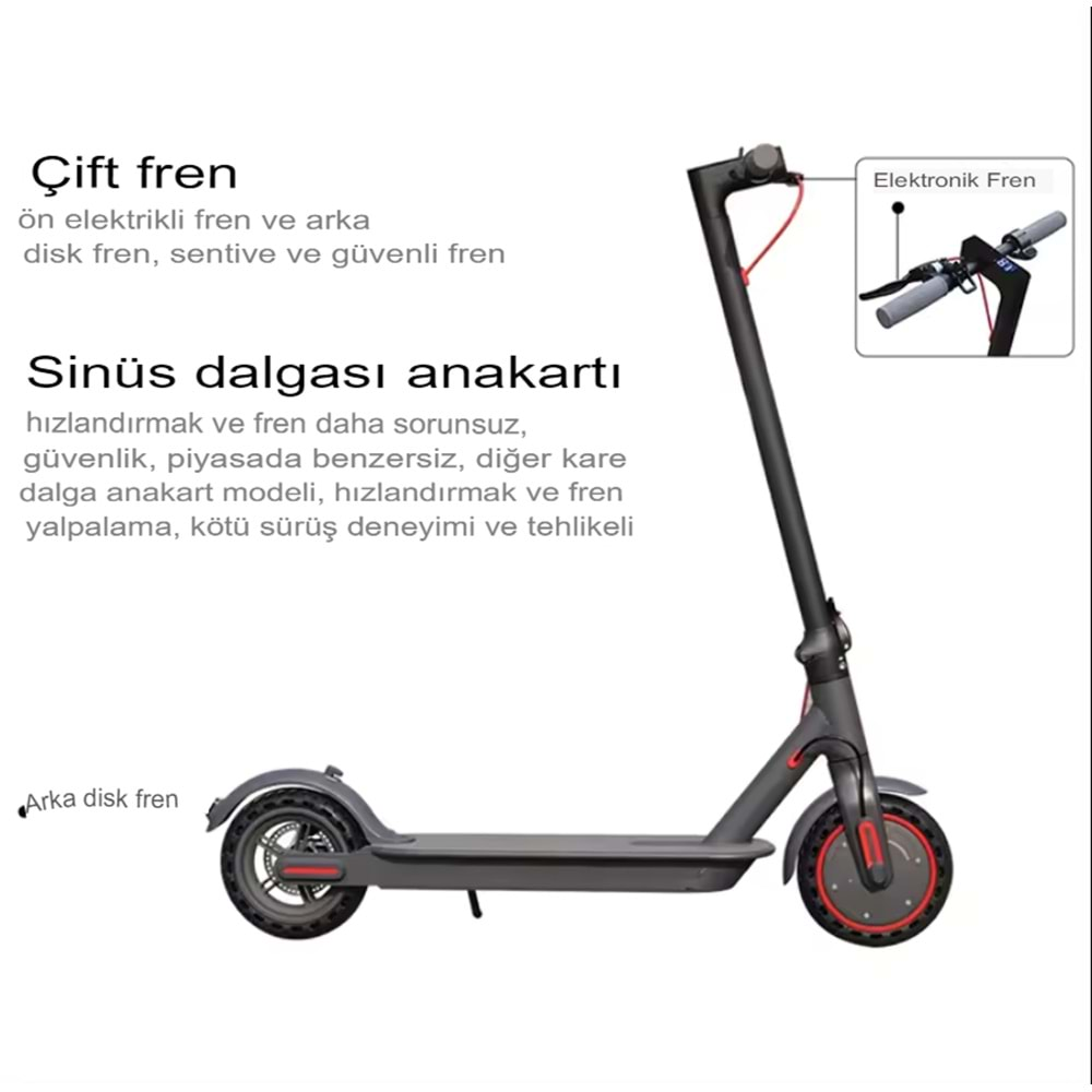 Elektrikli Scooter Katlanabilir Bisiklet Led Ekran Işıklı Scooter e-bisiklet Çift Amortisörlü