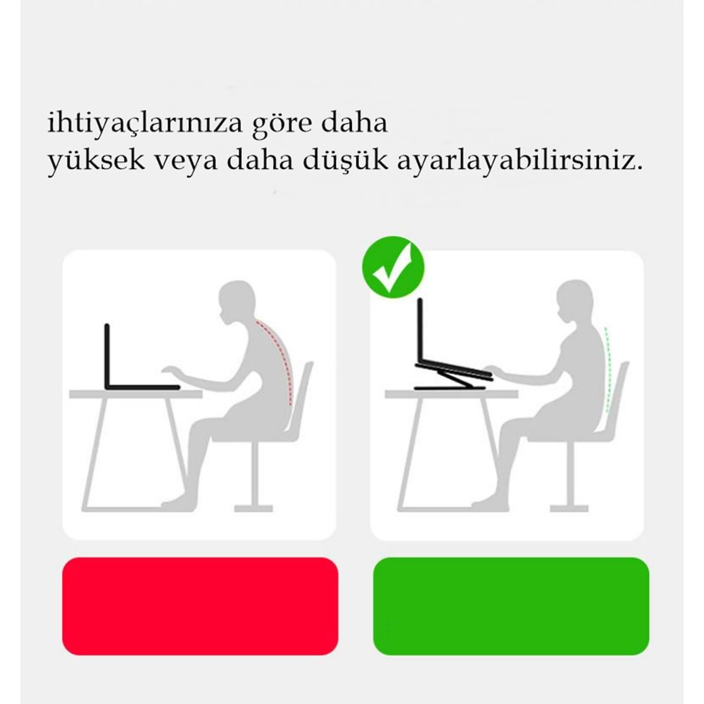 360'Dönen Çelik Laptop Standı Dizüstü Bilgisayar Tablet Yükseltici Telefon Tutucu