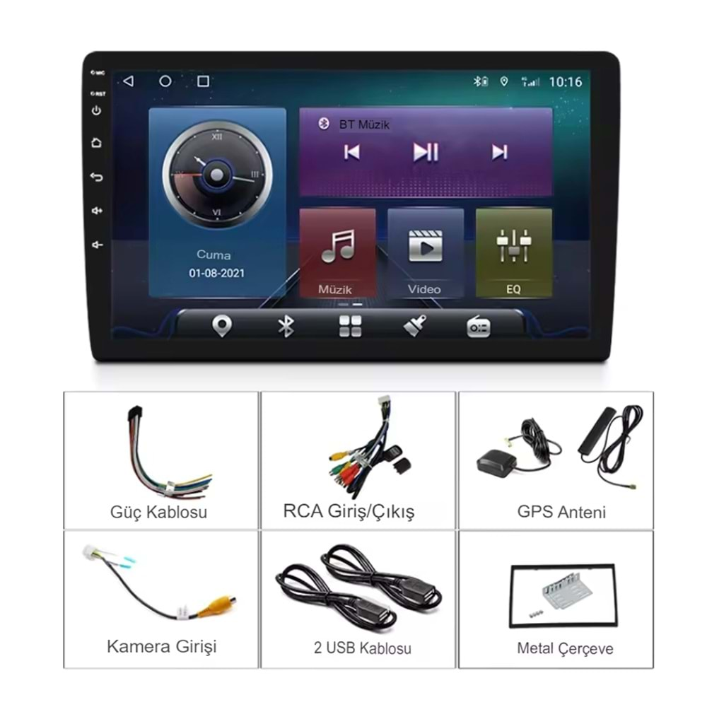 10inç Oto Araba HD Ekran Dokunmatik Radyo Teyp Carplay multimedya Ekran Apple veya Android Navigasyon Ekran Bluetooth