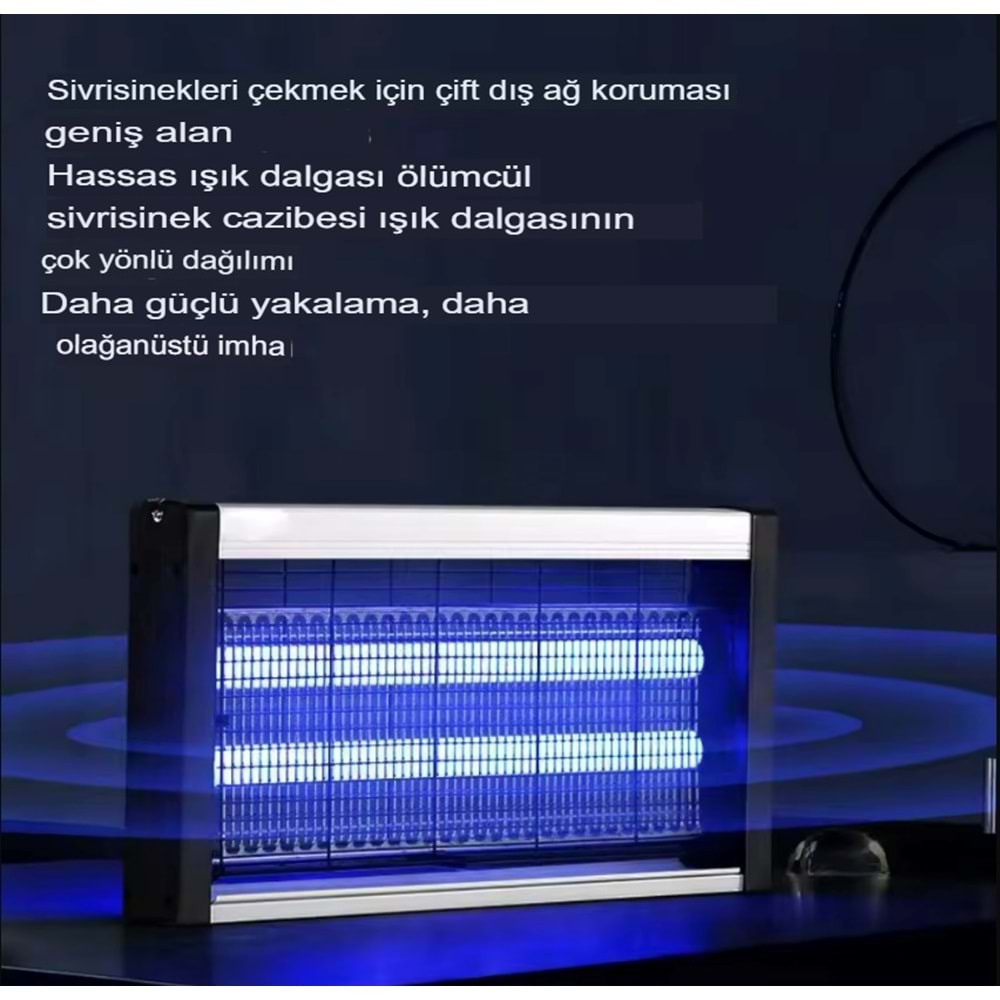 Elektrikli 2x20Watt Sivrisinek Cız Kovucu UV LED Sinek Savar Kapalı Oda ve bebek odası için sinek öldürücü Lamba Beyaz ızgara