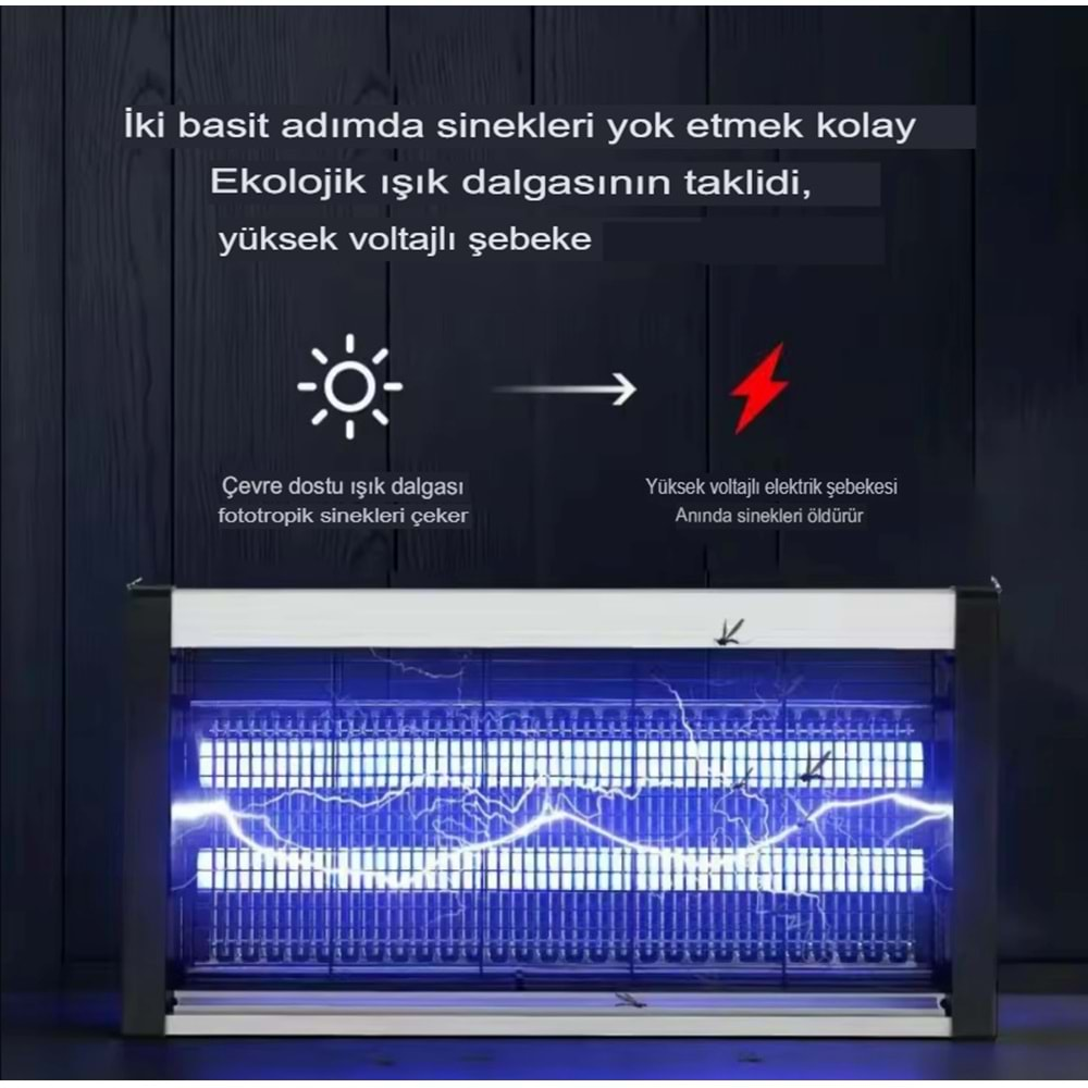 Elektrikli 2x20Watt Sivrisinek Cız Kovucu UV LED Sinek Savar Kapalı Oda ve bebek odası için sinek öldürücü Lamba Beyaz ızgara