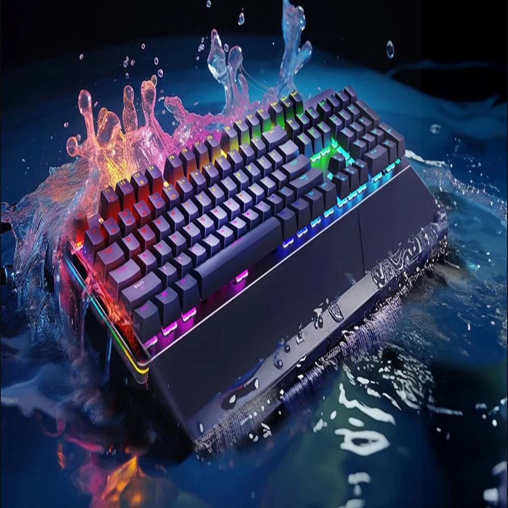 GK60 Oyuncu Klavyesi Bilek Destekli Runner Siyah Usb Akışkan Rainbow Aydınlatmalı Gaming Klavye