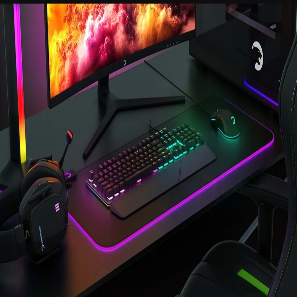 GK60 Oyuncu Klavyesi Bilek Destekli Runner Siyah Usb Akışkan Rainbow Aydınlatmalı Gaming Klavye