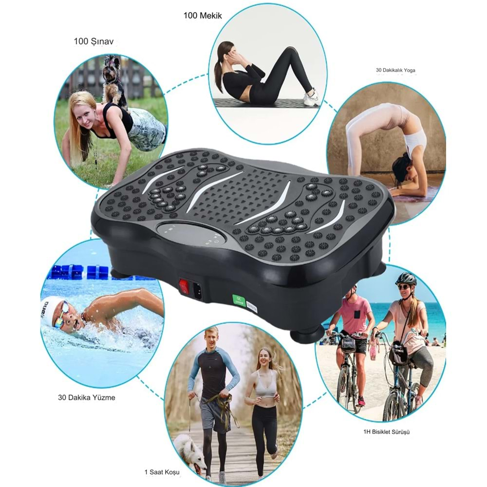 PQCFM01 Bluetoothlu Titreşimli Spor Egzersiz Fitness Aleti Cihazı Vibration Plate 180 Hız