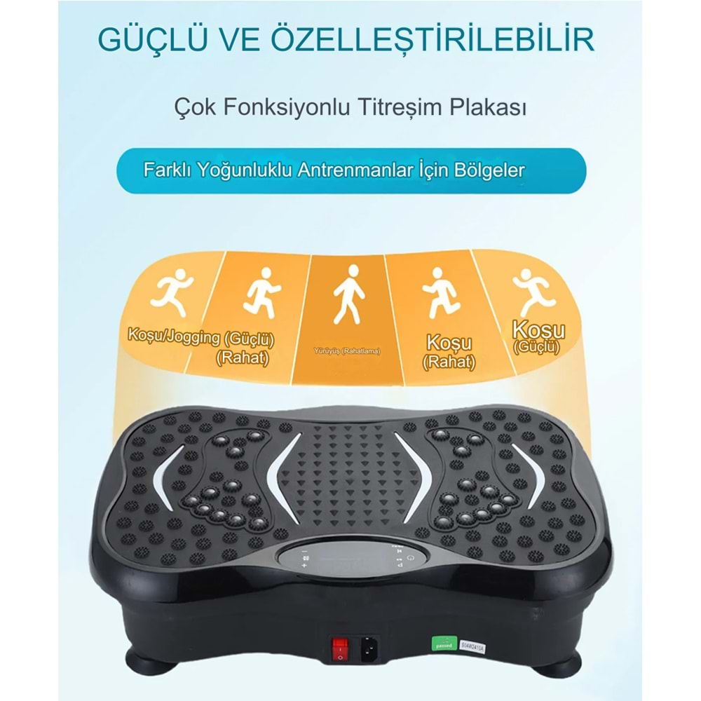 PQCFM01 Bluetoothlu Titreşimli Spor Egzersiz Fitness Aleti Cihazı Vibration Plate 180 Hız