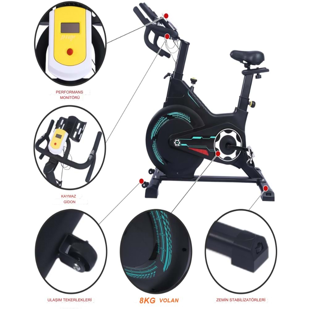 PB-04 Manyetik Kondisyon Bisikleti Egzersiz Ev Koşu Bisikleti Spin Bike Dikey