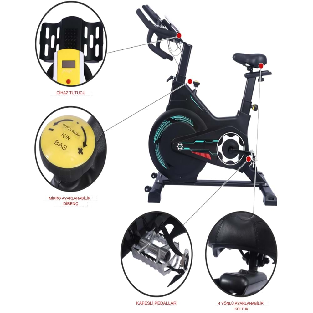 PB-04 Manyetik Kondisyon Bisikleti Egzersiz Ev Koşu Bisikleti Spin Bike Dikey