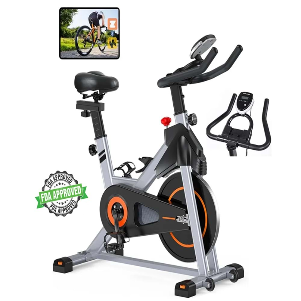 PB-06 Gri Kondisyon Bisikleti Spinning Bike Ve Kondisyon Aleti