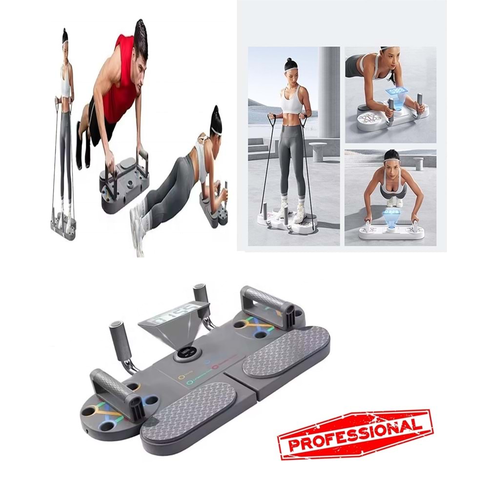 3'ü 1 Arada Şınav Tahtası | Push-Up Standı + Direnç Bandı + Plank Destekli Egzersiz Aleti