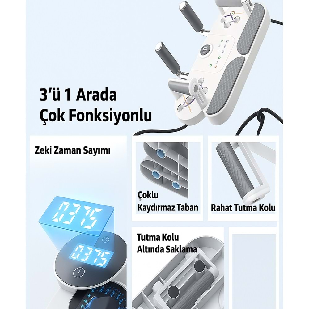 3'ü 1 Arada Şınav Tahtası | Push-Up Standı + Direnç Bandı + Plank Destekli Egzersiz Aleti