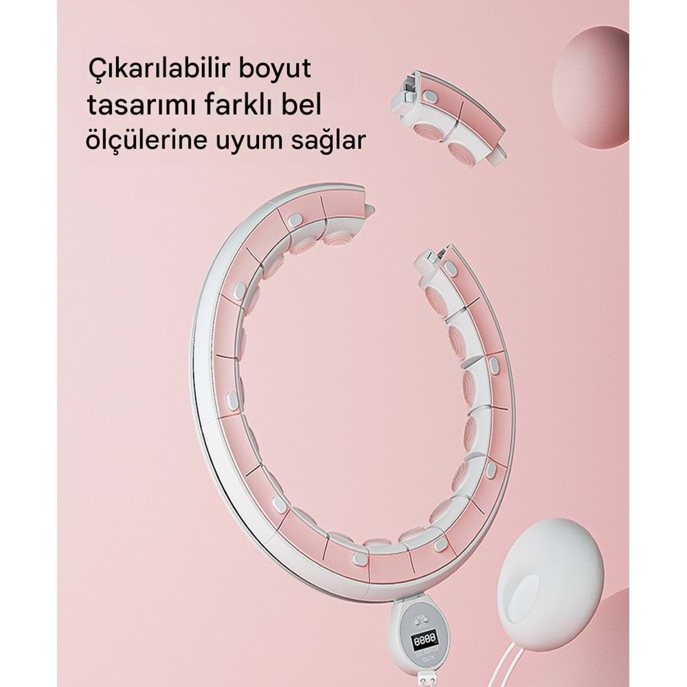 Smart LCD Ekranlı Masajlı Hulahop – Ayarlanabilir Ağırlıklı Egzersiz Çemberi