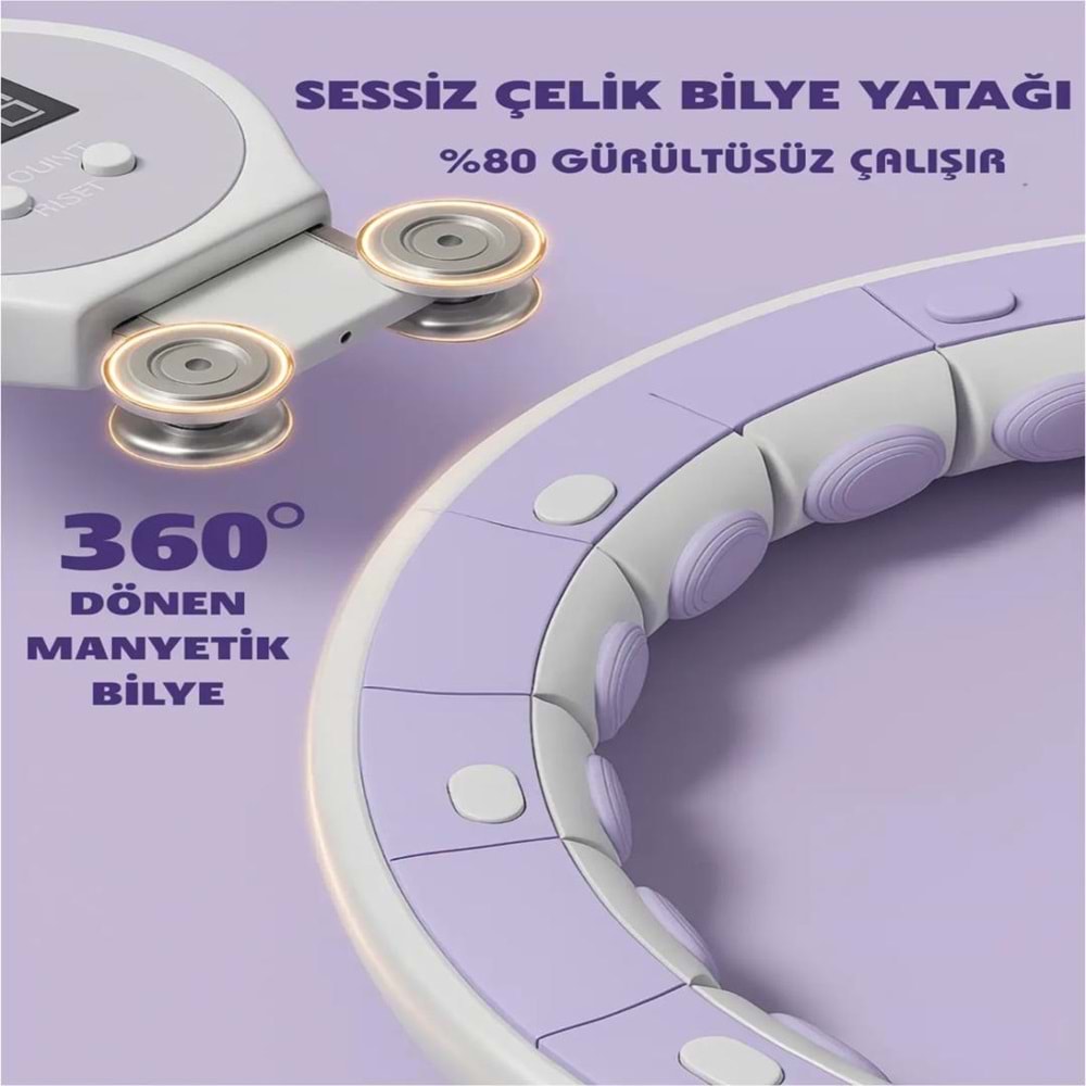 Smart LCD Ekranlı Masajlı Hulahop – Ayarlanabilir Ağırlıklı Egzersiz Çemberi