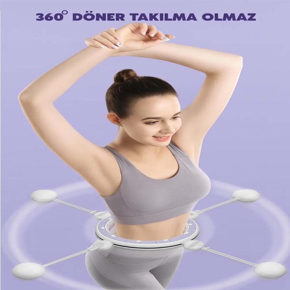 Smart LCD Ekranlı Masajlı Hulahop – Ayarlanabilir Ağırlıklı Egzersiz Çemberi