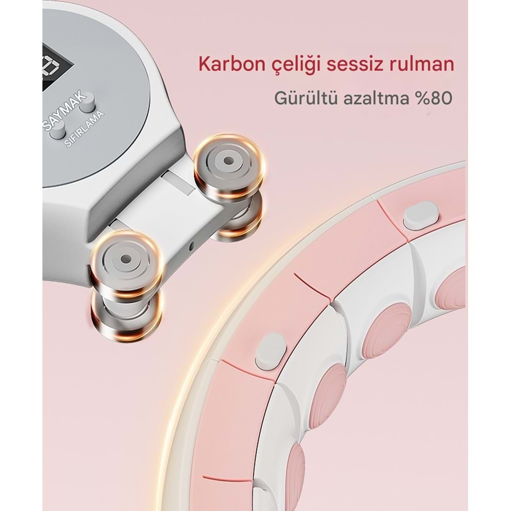 Smart LCD Ekranlı Masajlı Hulahop – Ayarlanabilir Ağırlıklı Egzersiz Çemberi
