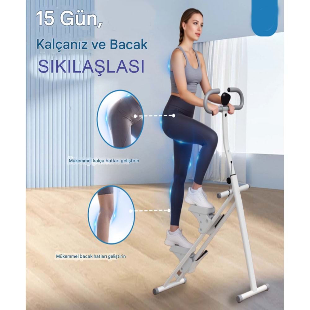 Katlanabilir Dikey Tırmanma Egzersiz Aleti – Stepper Kondisyon Bisikleti | Tam Vücut Fitness ve Yağ Yakımı için Spor Aleti