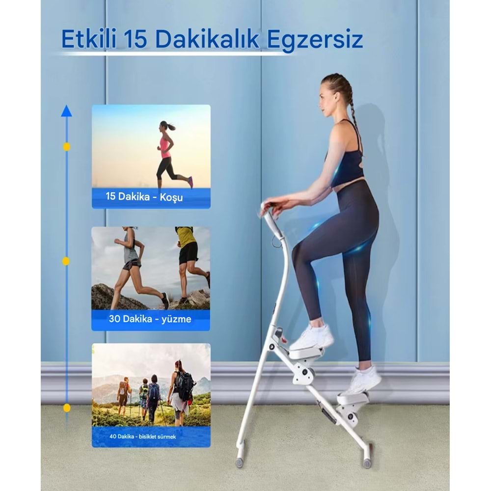 Katlanabilir Dikey Tırmanma Egzersiz Aleti – Stepper Kondisyon Bisikleti | Tam Vücut Fitness ve Yağ Yakımı için Spor Aleti