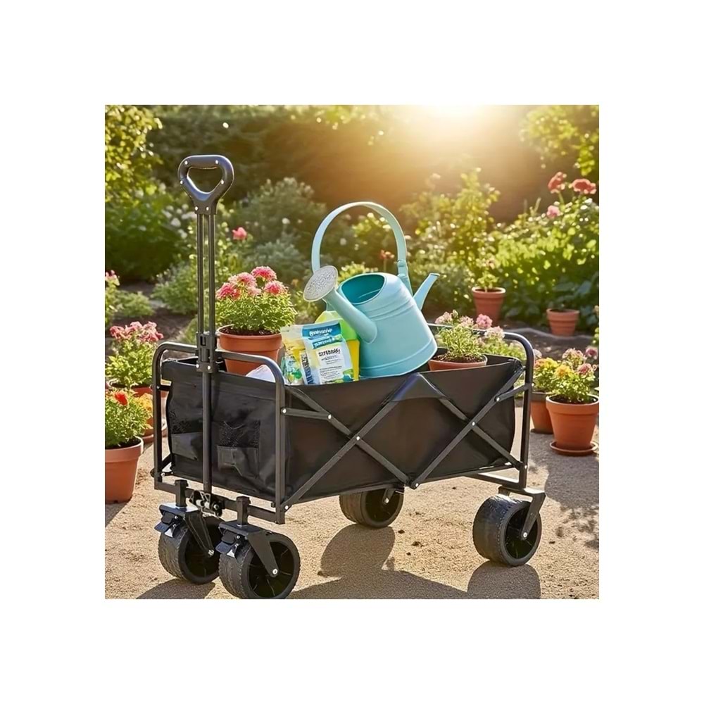 Katlanabilir El Arabası Kamp ve Plaj Vagonu | 100 Kg Taşıma Kapasiteli Outdoor Taşıma Arabası