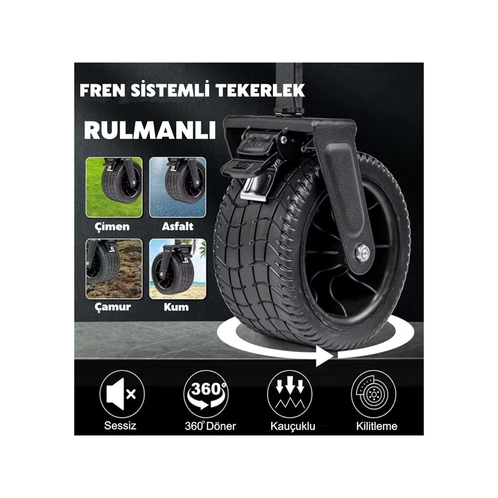 Katlanabilir El Arabası Kamp ve Plaj Vagonu | 100 Kg Taşıma Kapasiteli Outdoor Taşıma Arabası