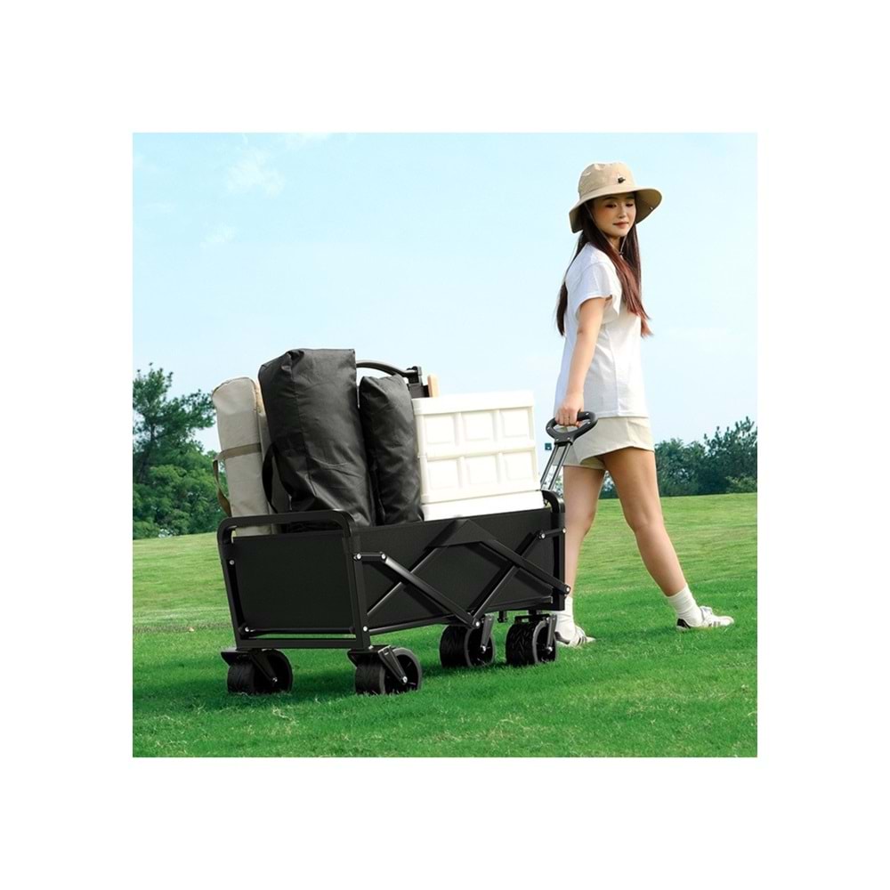 Katlanabilir El Arabası Kamp ve Plaj Vagonu | 100 Kg Taşıma Kapasiteli Outdoor Taşıma Arabası