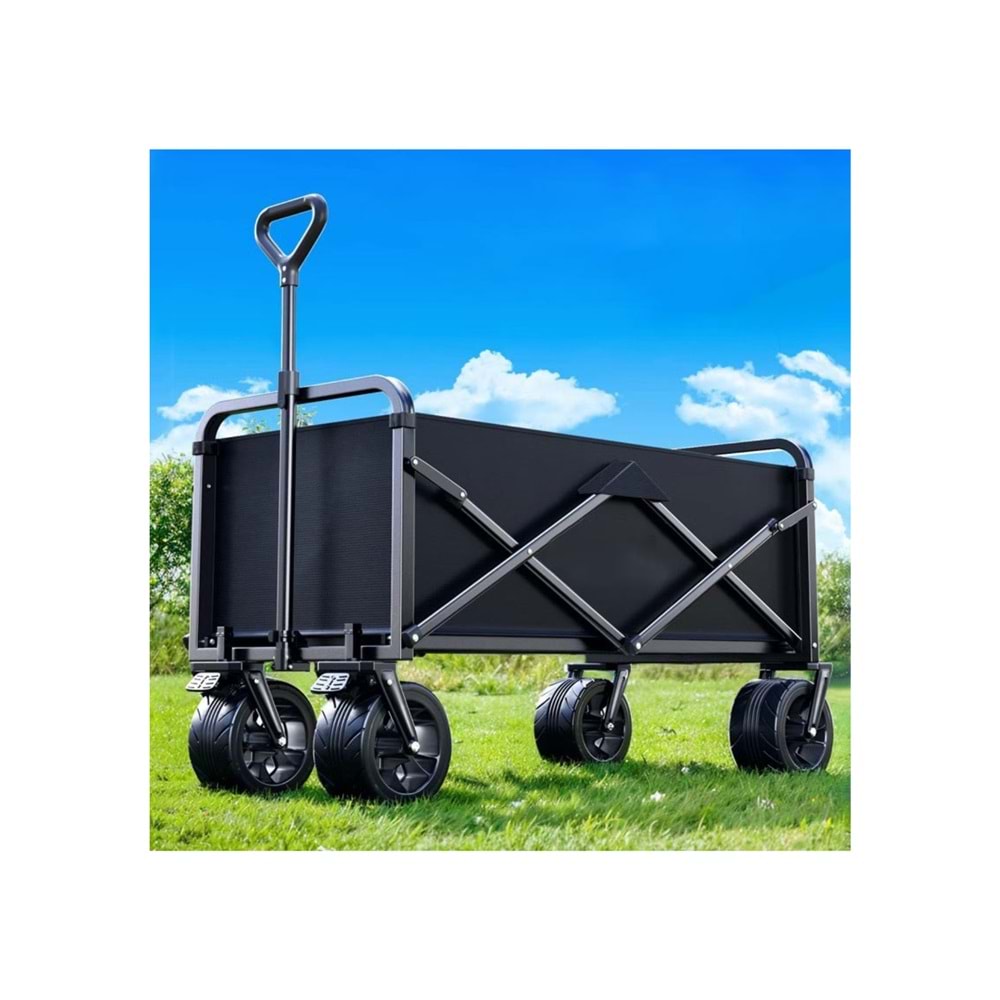 Katlanabilir El Arabası Kamp ve Plaj Vagonu | 100 Kg Taşıma Kapasiteli Outdoor Taşıma Arabası
