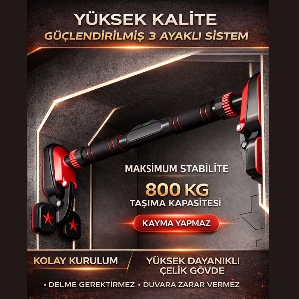 Raiden 3POD 3 Ayaklı Barfiks Aleti 92-125 cm Ayarlanabilir Kapı Koridor Çekme Barı