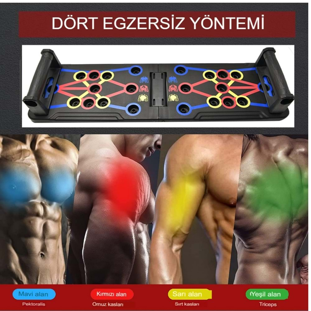 Çok Fonksiyonlu Katlanabilir Şınav Tahtası Platformu Fitness Spor Kondisyon Sağlama Aleti