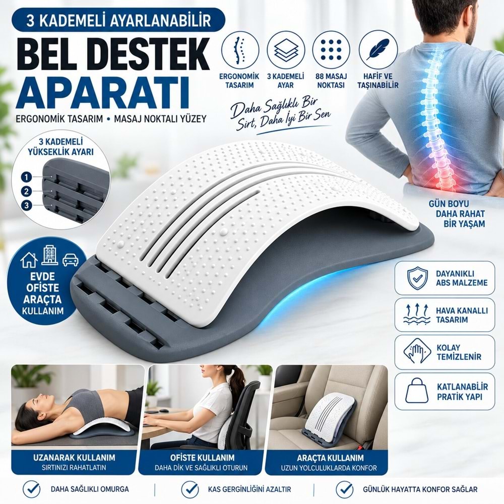 Sırt Desteği Duruş Düzeltici Omurga Bel Ağrı Kesici Alet Akupunktur Masaj Özellikli