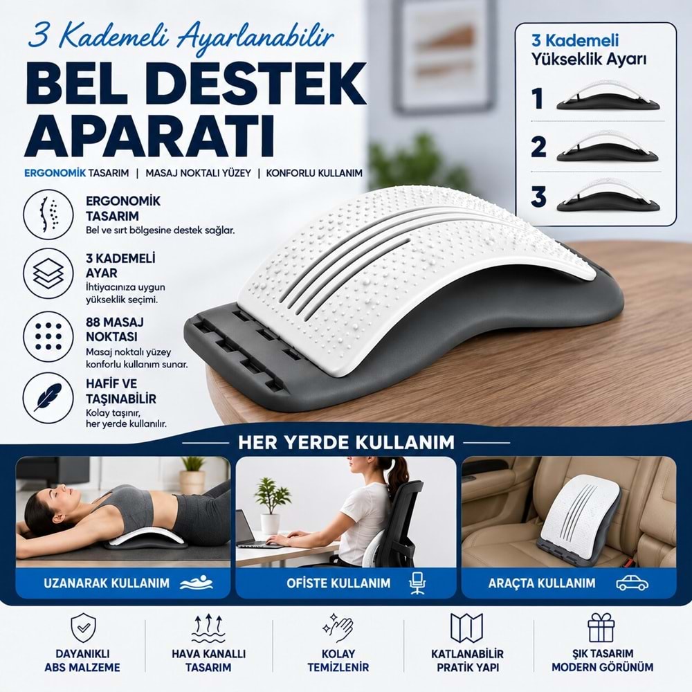 Sırt Desteği Duruş Düzeltici Omurga Bel Ağrı Kesici Alet Akupunktur Masaj Özellikli