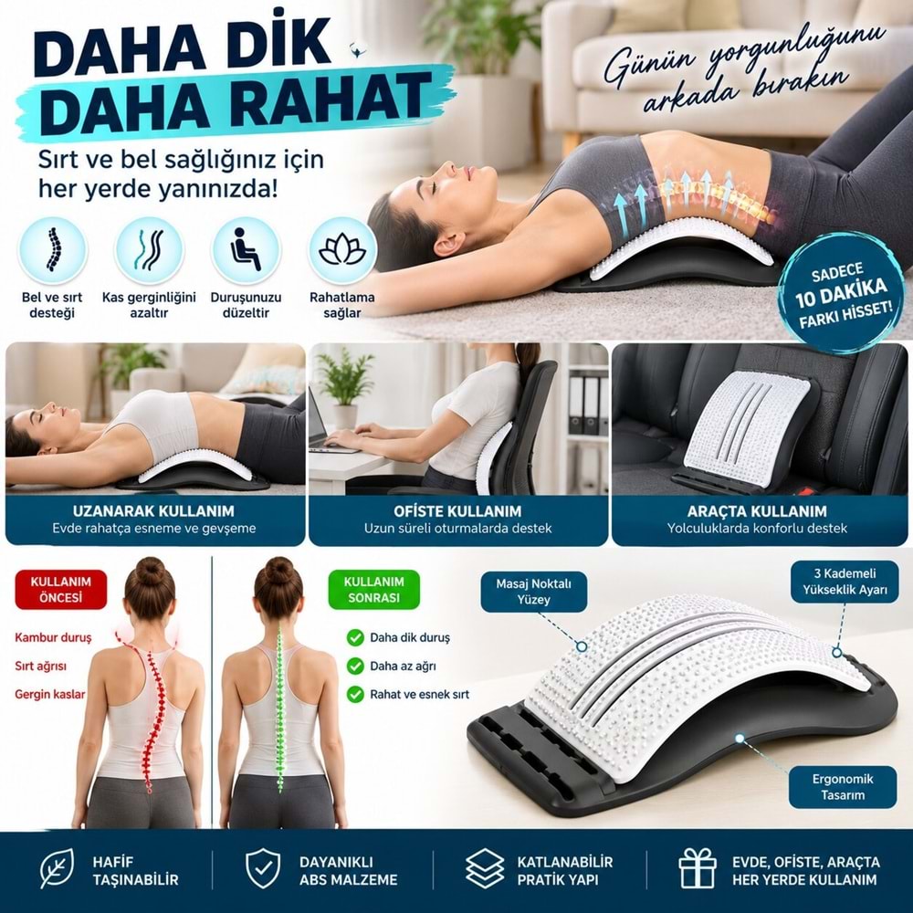 Sırt Desteği Duruş Düzeltici Omurga Bel Ağrı Kesici Alet Akupunktur Masaj Özellikli