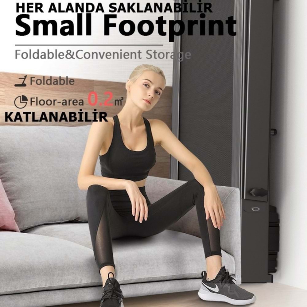 Eğim Aparatlı 2hp Fitness Katlanır Koşu Bandı 7 katmanlı Elektrikli Ev Ofis Kolay Kurulum Akıllı
