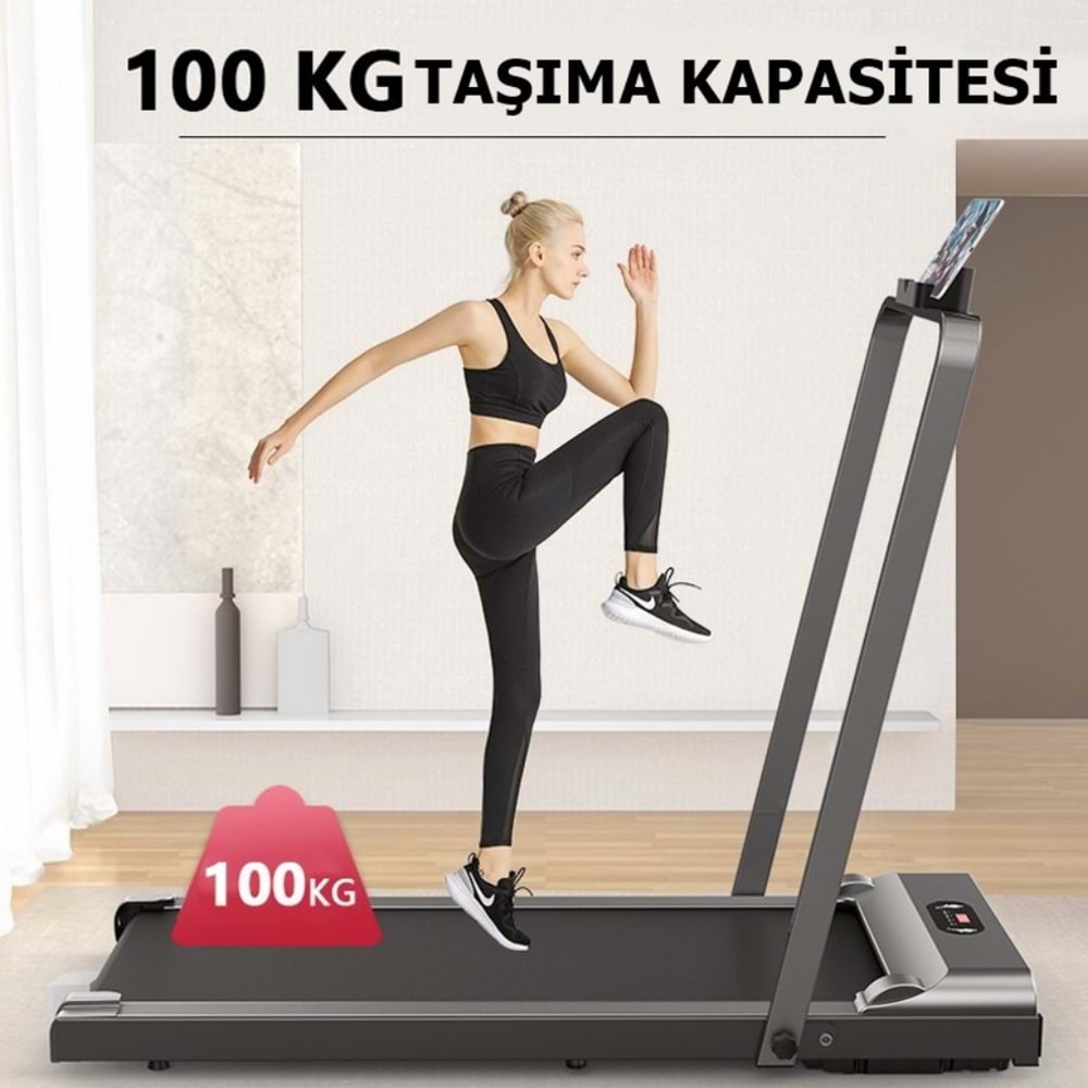 Eğim Aparatlı 2hp Fitness Katlanır Koşu Bandı 7 katmanlı Elektrikli Ev Ofis Kolay Kurulum Akıllı