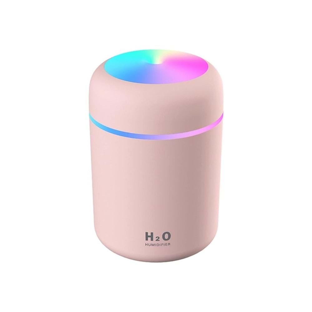 Pembe H2O Hava Nemlendirici Led Işıklı Mini Ortam Oda Hava Nemlendirici Soğuk Buhar Makinesi