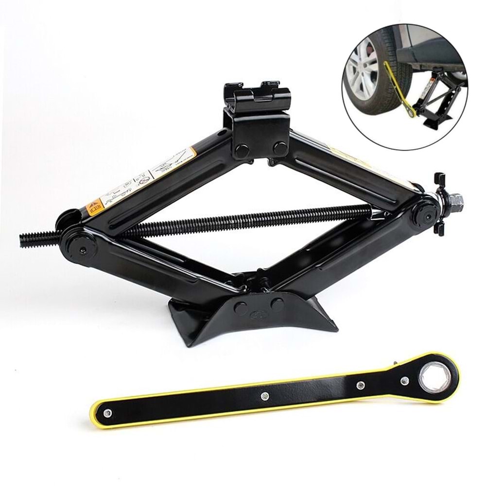 Oto Krikosu 1.5 Ton Kaldırma Araba Makas Cırcır Otomatik Kriko Araç Kaldırma Standı