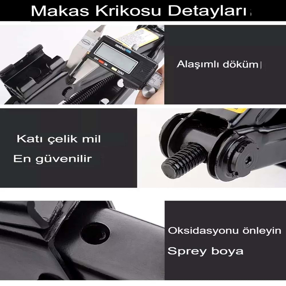 Oto Krikosu 1.5 Ton Kaldırma Araba Makas Cırcır Otomatik Kriko Araç Kaldırma Standı
