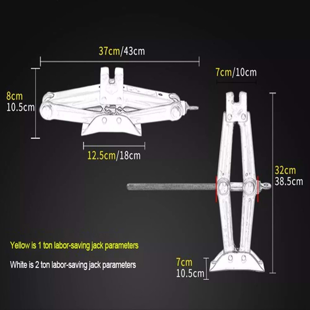 Oto Krikosu 1.5 Ton Kaldırma Araba Makas Cırcır Otomatik Kriko Araç Kaldırma Standı