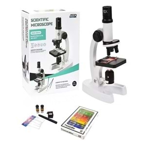 Bilimsel Mikroskop Seti 300X–600X–1200X | LED Işıklı Çocuk Eğitim Mikroskobu + Numune Hazırlama Kiti (STEM Oyuncak)