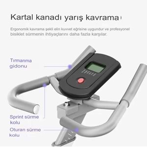 Yeni Nesil Kondisyon Bisikleti Kondisyon Aleti Spin Bike Dikey - SİYAH