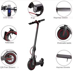 Elektrikli Scooter Katlanabilir Bisiklet Led Ekran Işıklı Scooter e-bisiklet Çift Amortisörlü