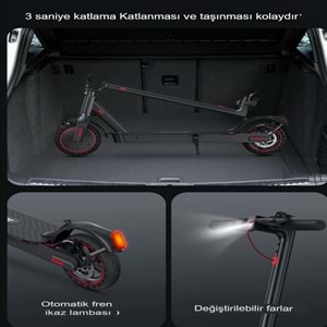 Elektrikli Scooter Katlanabilir Bisiklet Led Ekran Işıklı Scooter e-bisiklet Çift Amortisörlü