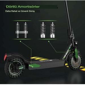 Elektrikli Scooter Katlanabilir Bisiklet Led Ekran Işıklı Scooter e-bisiklet Çift Amortisörlü