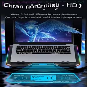 6 Fanlı Gaming Pad Laptop Cooler Notebook Soğutucu Ekran Led Işıklı Dizüstü Bilgisayar Standı