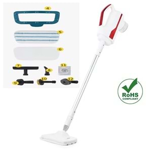 Buharlı Temizleyici Mop Zemin Halı Temizleyici Mop Buharlı Temizlik Makinesi 1500 Watt 6 In 1