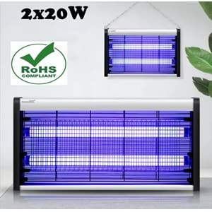 Elektrikli 2x20Watt Sivrisinek Cız Kovucu UV LED Sinek Savar Kapalı Oda ve bebek odası için sinek öldürücü Lamba Beyaz ızgara